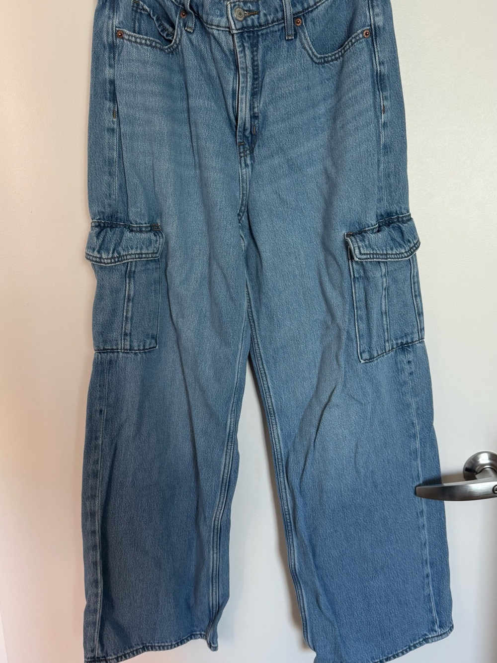 Old Navy Light Blue Denim Cargo Pants